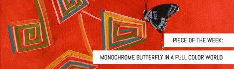 Monochrome Butterfly in a Full Color World