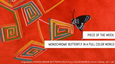 Monochrome Butterfly in a Full Color World