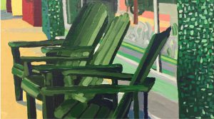 Green Chairs 10" X 8" acrylic on canvas $100 